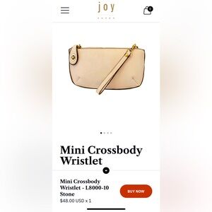Joy Susan Mini Crossbody Wristlet - Cream NWT